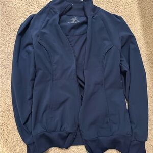 cherokee infinity women’s navy scrub jacket size small